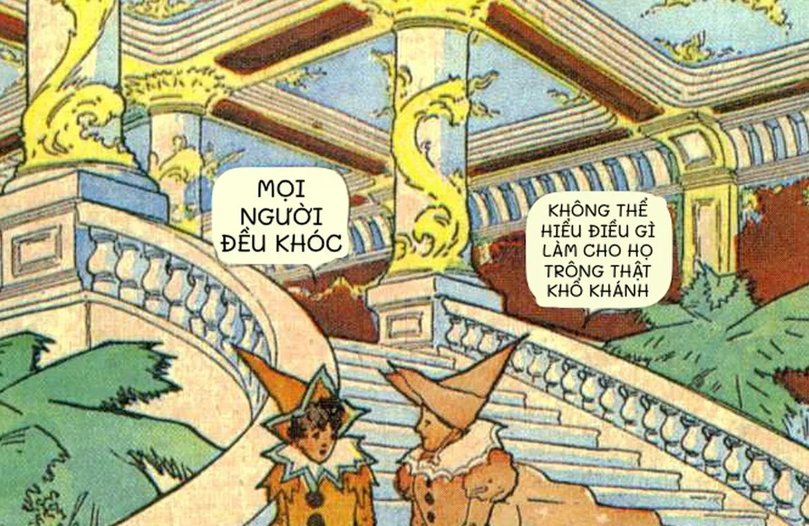 A panel with its speech bubbles rewritten in place